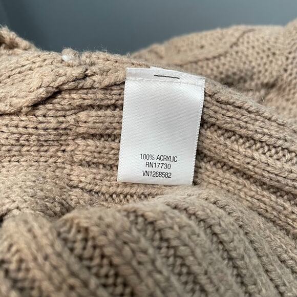 Y2K 2000s Mossimo Shrug Size Medium Mocha Mousse Bolero Cardigan Cable Knit Boho - Picture 6 of 9